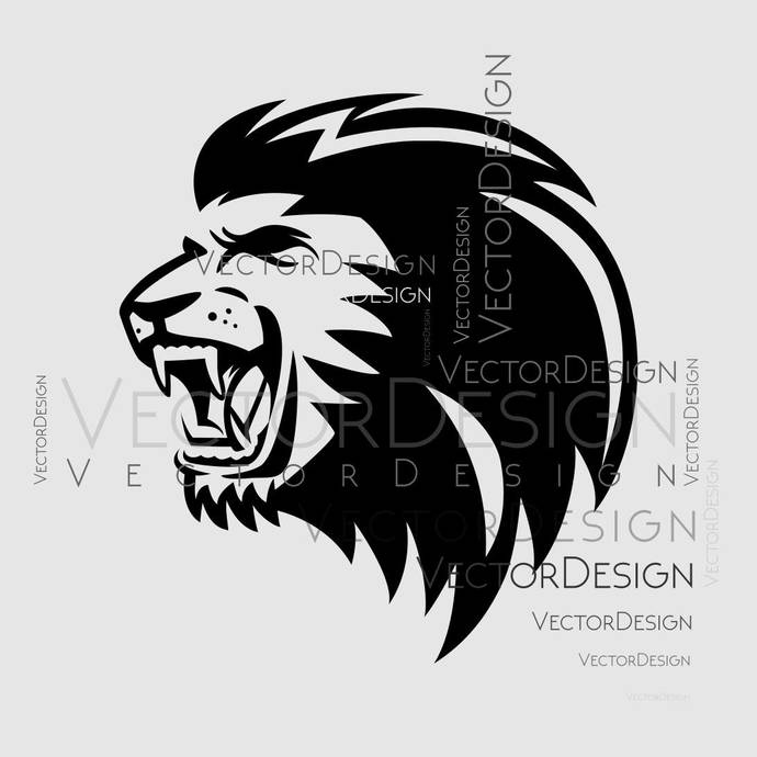 Lion Head Graphics Dxf Png Cdr 690x690 Lion Head Graphics Dxf Png Cdr
