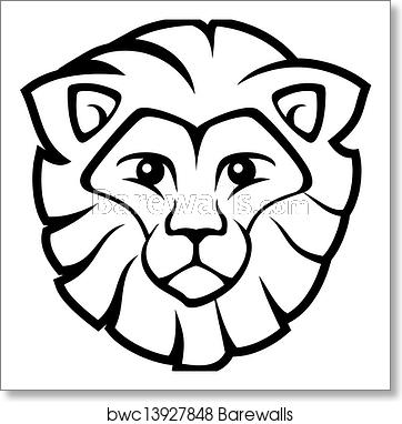 Lion Face Vector, Art Print Barewalls Posters Prints 362x382 Lion Face Vector, Art Print Barewalls Posters Prints