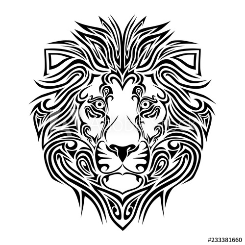 Lion Head Tribal Vector Art 500x500 Lion Head Tribal Vector Art