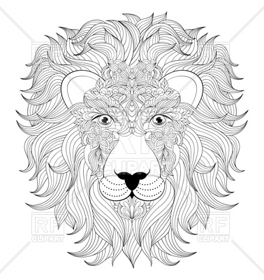 The Coloring Of A Lion's Head Vector Image Of Plants And Animals 378x400 The Coloring Of A Lion's Head Vector Image Of Plants And Animals