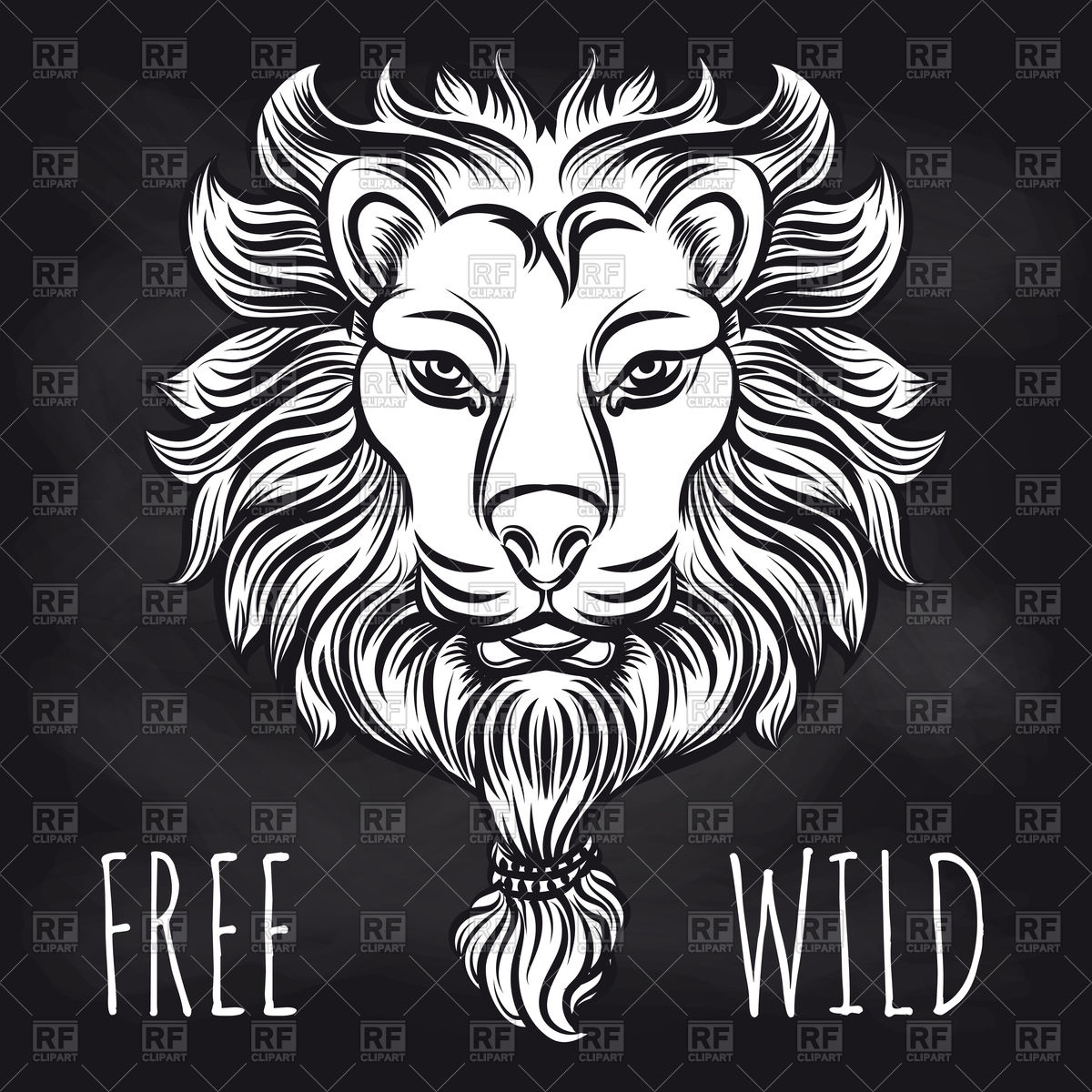 1200x1200 Hipster Lion Sketch On Blackboard