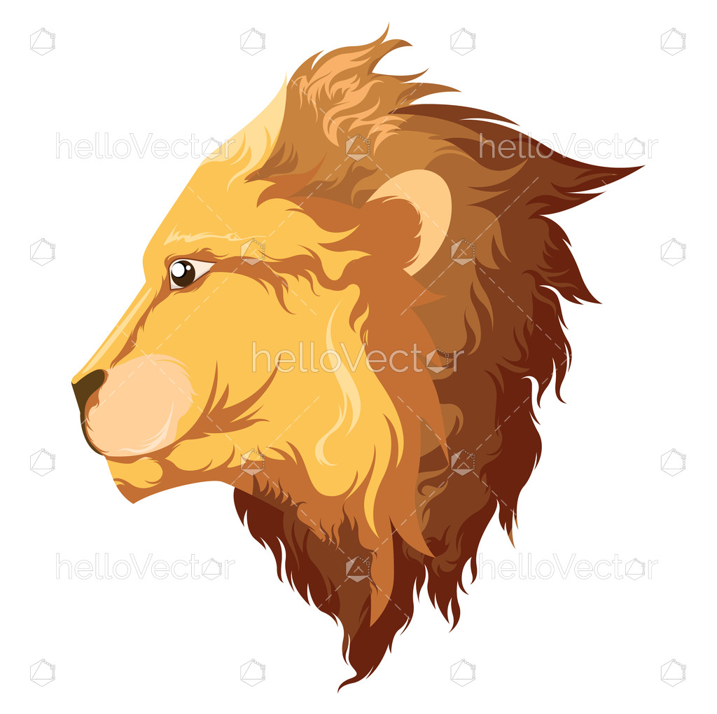 1024x1019 Side View Lion Face