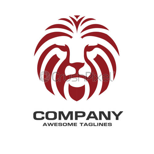 500x500 Lion Head Logo Vector, Stock Vector Crushpixel