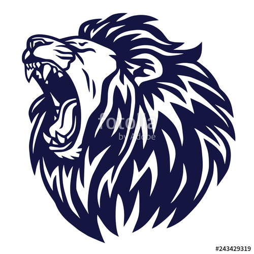500x500 Lion Roar Logo Vector Icon Sports Mascot Template Stock Image