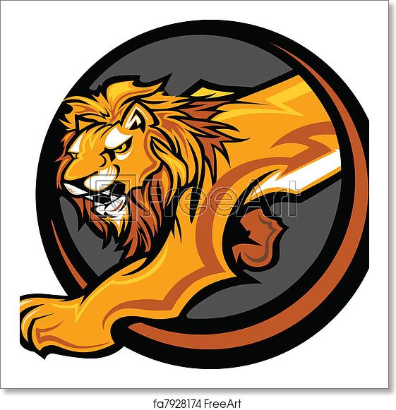 561x581 Free Art Print Of Lion Mascot Body Vector Graphic Graphic Mascot