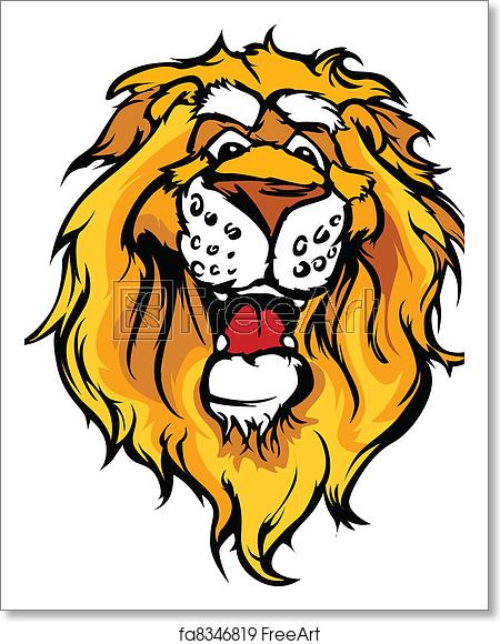 450x580 Free Art Print Of Smiling Cartoon Lion Mascot Vector Lion Mascot
