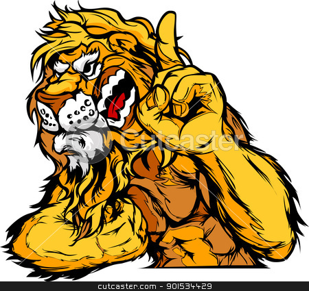450x425 Lion Mascot Body Vector Cartoon Stock Vector