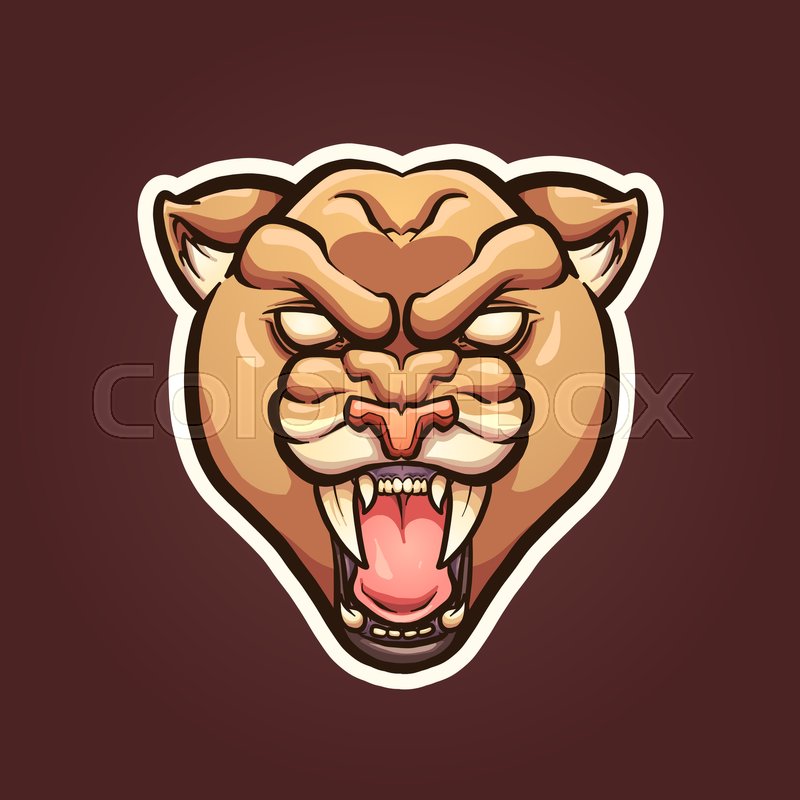 800x800 Mountain Lion Mascot Vector Clip Art Stock Vector Colourbox
