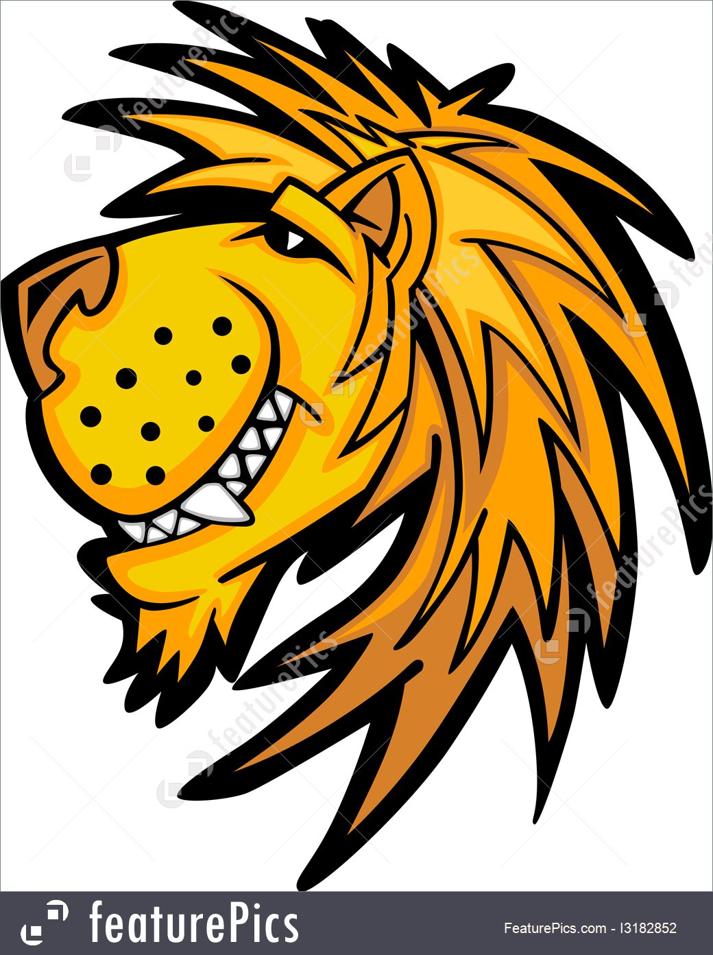 1040x1392 Wildlife Smiling Cartoon Lion Mascot Vector Graphic
