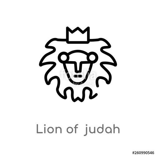 500x500 Outline Lion Of Judah Vector Icon Isolated Black Simple Line