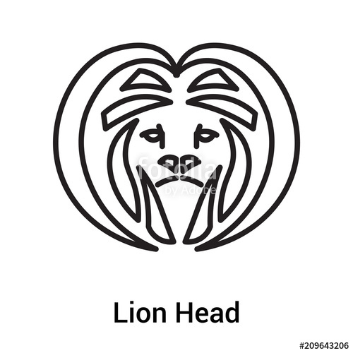 500x500 Lion Head Icon Vector Sign And Symbol Isolated On White Background