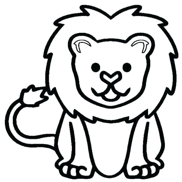 600x600 Lion Outline Drawing Lion Template Outline Lion Template