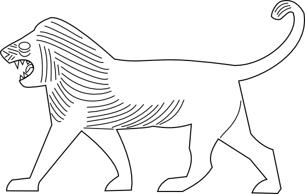 600x382 Lion Outline Clip Art