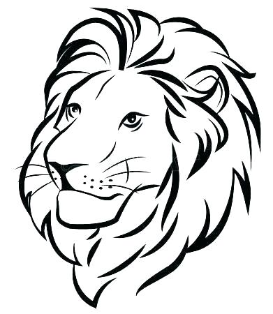 391x450 Lion Outline Drawing