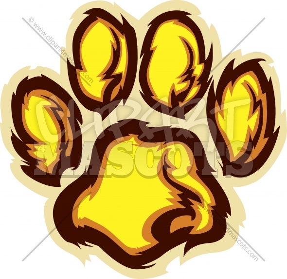 590x572 Lion Paw Clipart Graphic Vector Cartoon