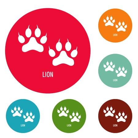 450x450 Lion Paw Print Icons Set Royalty Free Vector Graphics
