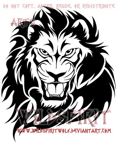400x485 Lion Png Tribal Vector, Clipart