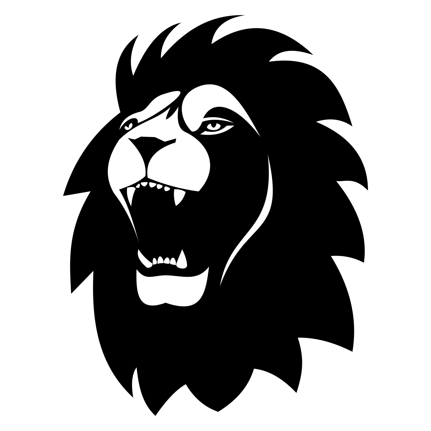 1500x1500 Black Lion Head Png