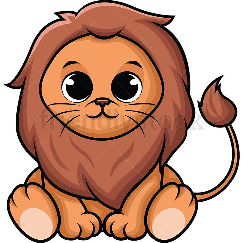 800x800 Cute Baby Lion Cartoon Vector Clipart
