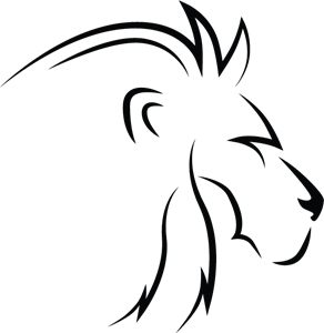 292x300 Lion Line Art Profile Logo Vector