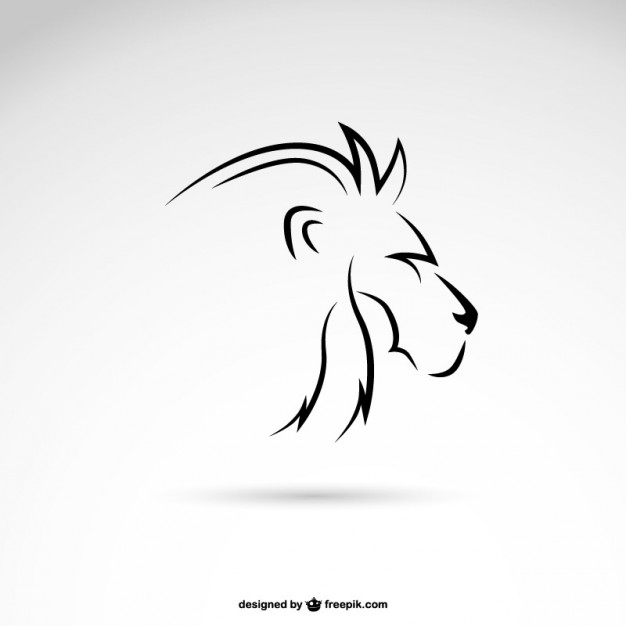 626x626 Lion Line Art Profile Vector Free Download