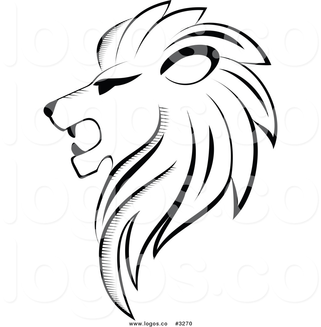 1024x1044 Royalty Free Vector Of A Black And White Lion Head Logo