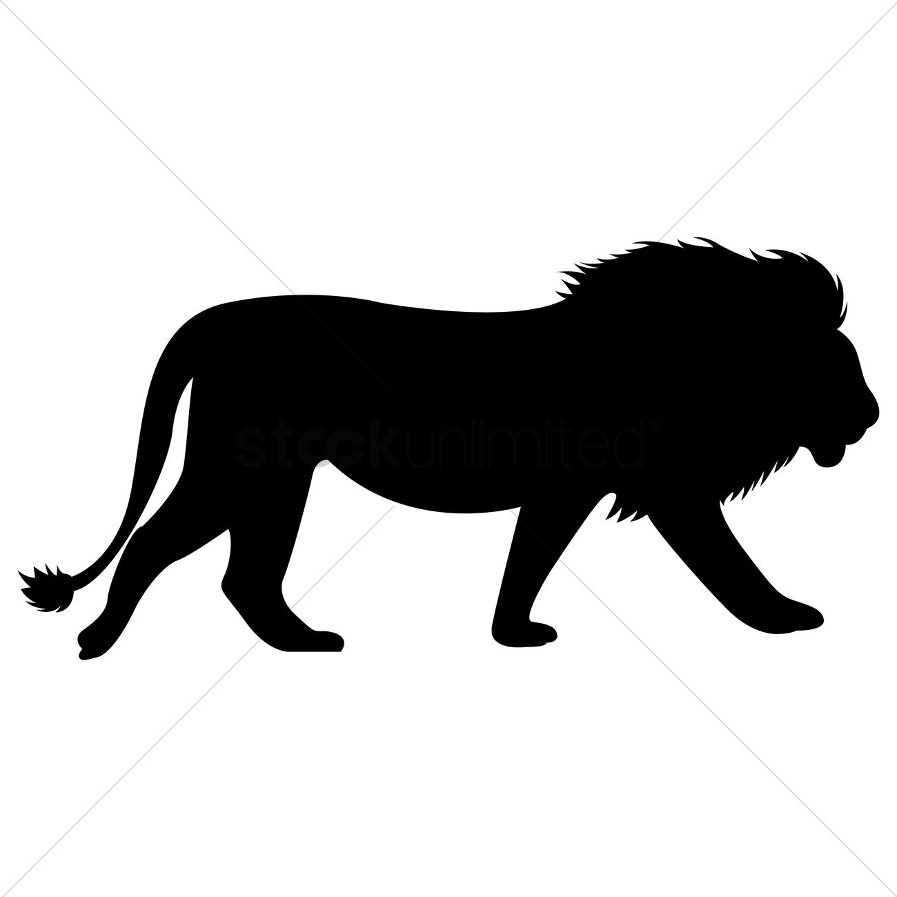 1300x1300 Silhouette Of Lion Vector Image