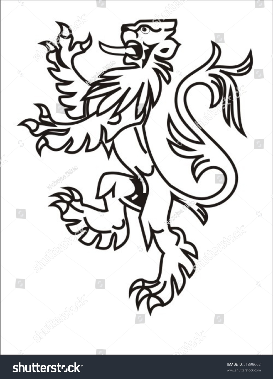 1151x1600 Png Lion Rampant Pencil Sketch Lion Rampant Stock Vector