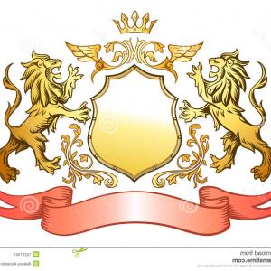 300x300 Medieval Heraldic Emblem Royal Coat Of Arms With Lions Shield