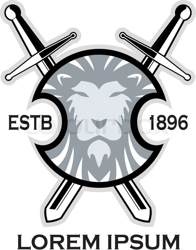 629x800 Sword With Lion Shield Vector Stock Vector Colourbox