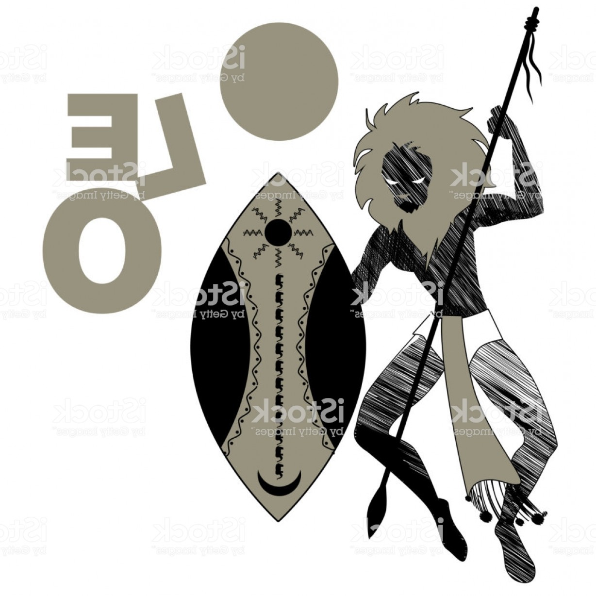 1228x1228 Tribal Zodiac Leo Lion Headed Man Holding A Spear And Holding