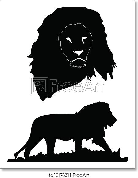 450x580 Free Art Print Of Lion Lion Silhouette Vector Illustration