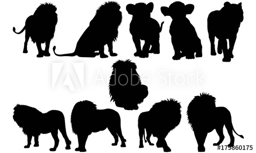 500x300 Lion Silhouette Vector Graphics
