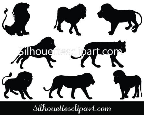 500x400 Vector Silhouette Images Of Lions Silhouette Free Silhouettes Vector