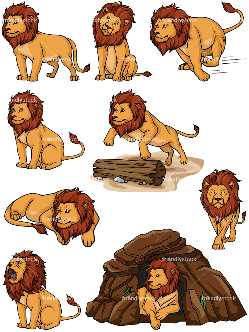 800x1067 Lion Vector Collection Cartoon Clipart
