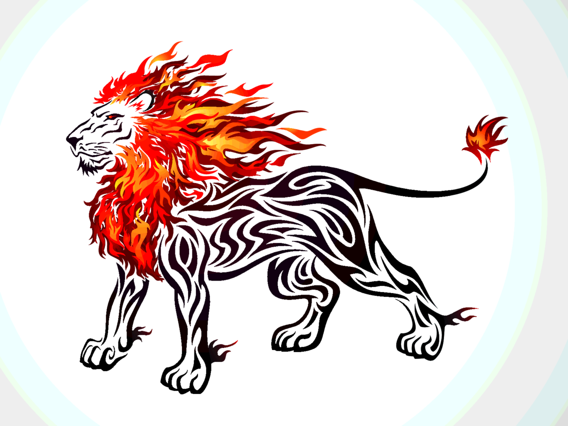1136x852 Free Lion Vector On Fire Freevectors