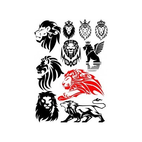 458x458 Lion Vector Set Free Vector