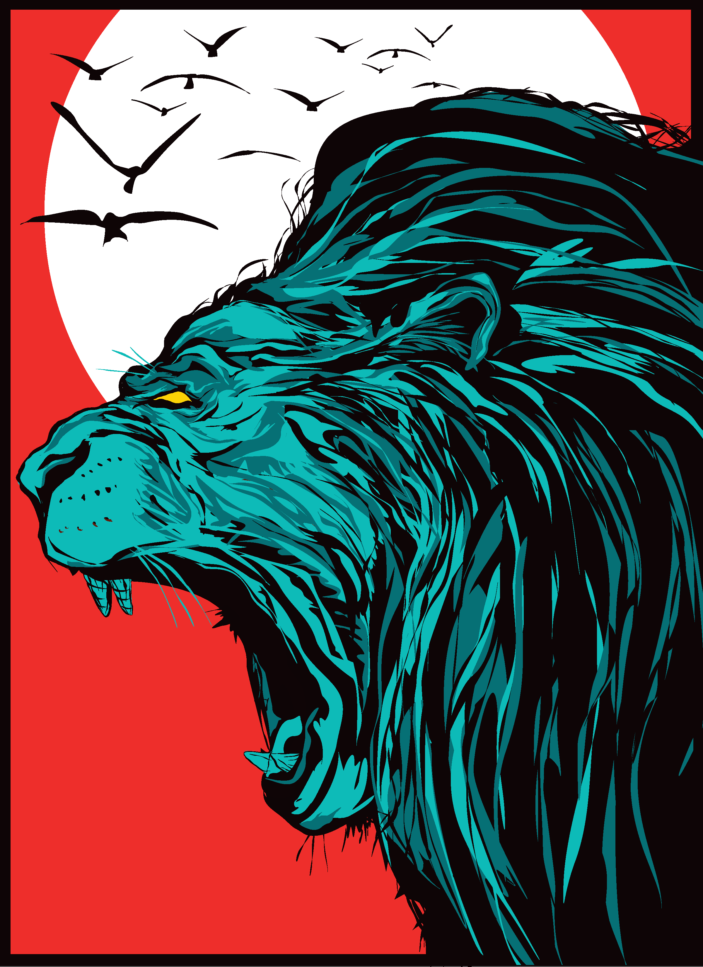 2400x3300 Lion Vector Art