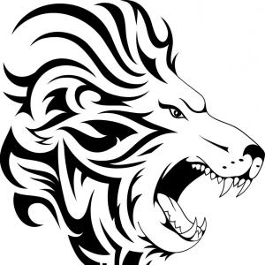 300x300 Best Free Lion Face Tribal Vector Drawing Catchsplace