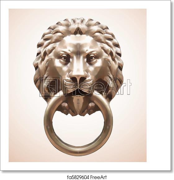 561x581 Free Art Print Of Door Knocker With Lion Vector Door Knocker
