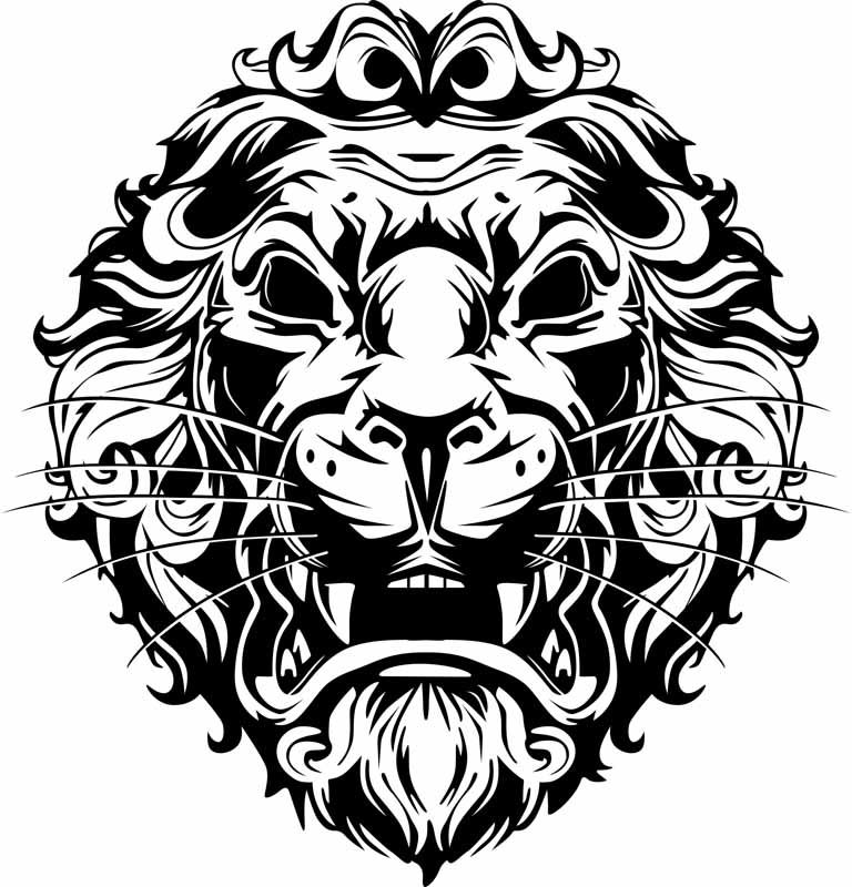 Convert Raster Image To Vector Lion Black And White Print 768x800 Convert Raster Image To Vector Lion Black And White Print