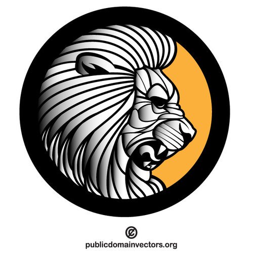 Roaring Lion Vector Clip Art 500x500 Roaring Lion Vector Clip Art