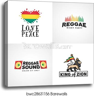 382x390 Set Of Reggae Music Vector Design Love And Peace Concept Judah