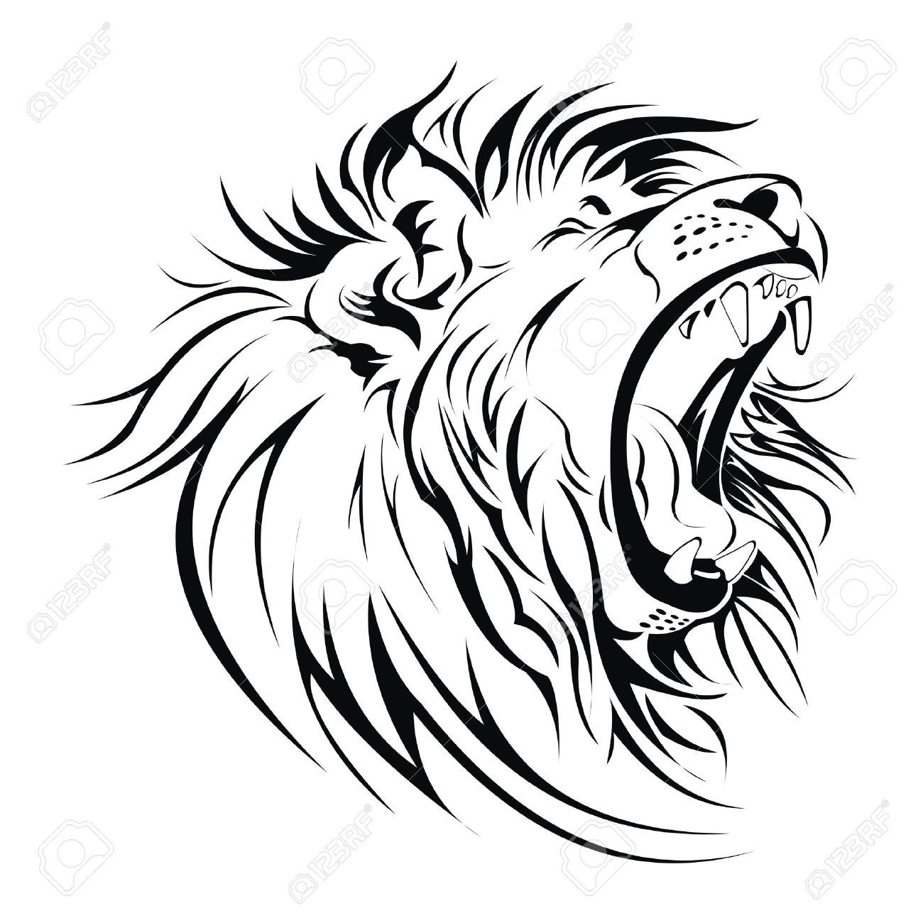 1300x1300 Stock Vector Tribal Tattoos Lion Tattoo, Lion, Trust No One Quotes