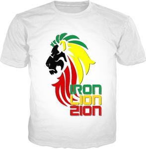 294x300 Iron, Lion, Zion, Reggae Music Themed Classic White T Shirt