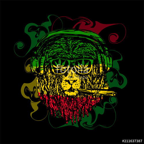 500x500 Rasta Lion Vector Stock Image And Royalty Free Vector
