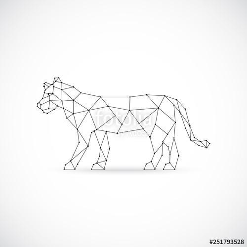 500x500 Vector Geometric Lioness Illustration Abstract Polygonal Lioness