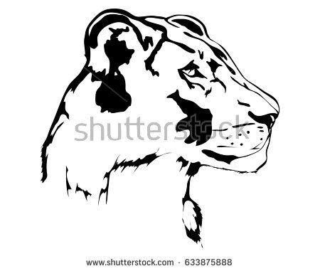 450x381 Head Silhouette Of Lioness Vector Illustration Dibujitos