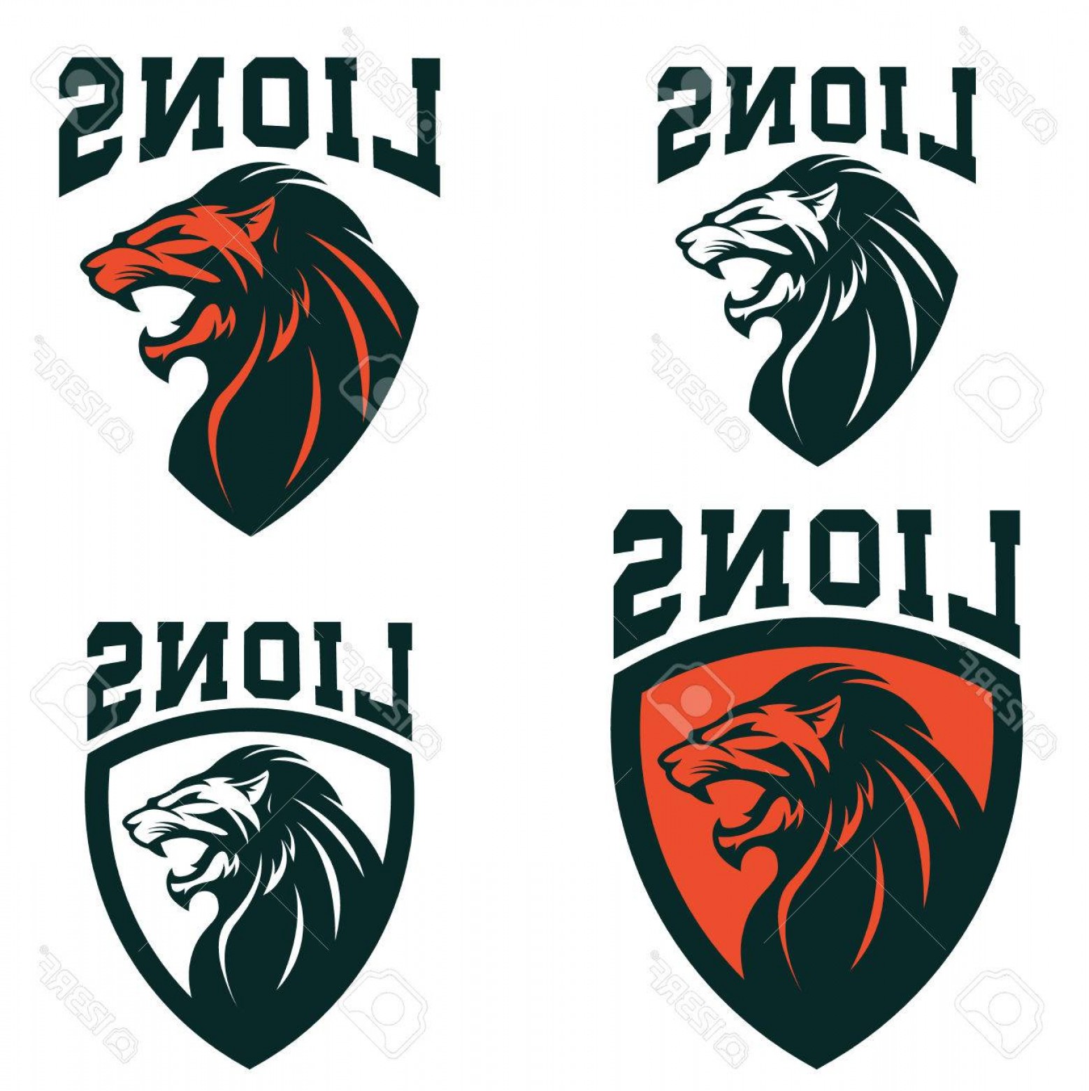 1558x1560 Photostock Vector Lions Set Of The Emblems Templates With Angry