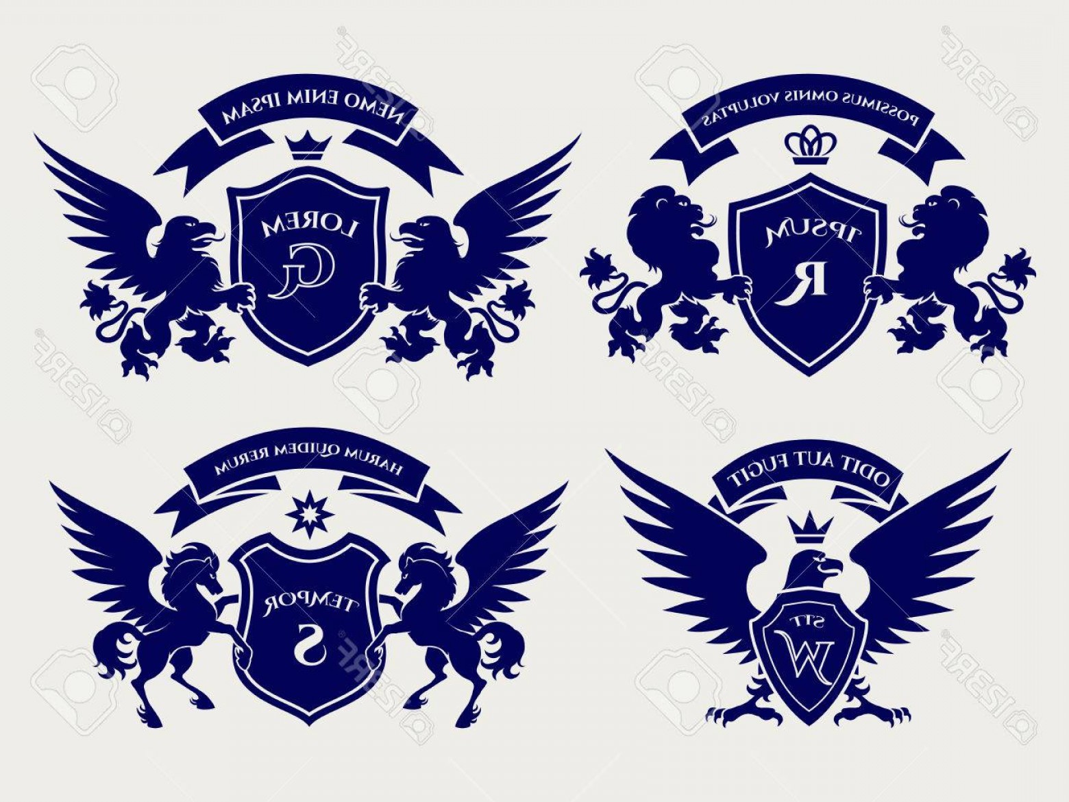 1560x1170 Photostock Vector Heraldry Royal Symbols With Horses And Lions